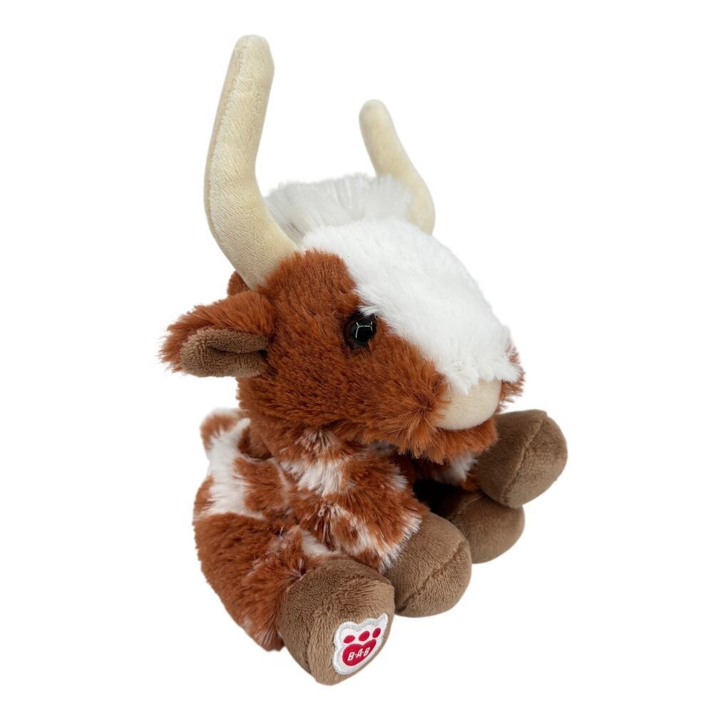 Build a Bear Longhorn Cow Plush Brown Bull Mini Beans Bean Bag Stuffed 5 Inch‎